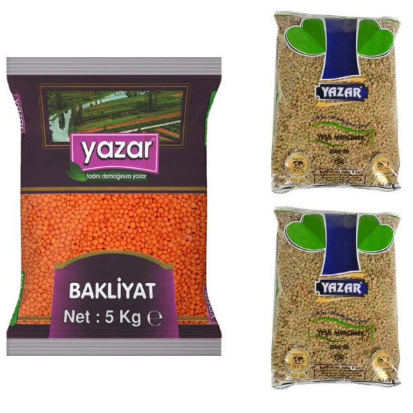 Yazır Red Lentils 5 Kg. + Green Lentils 5 Kg.