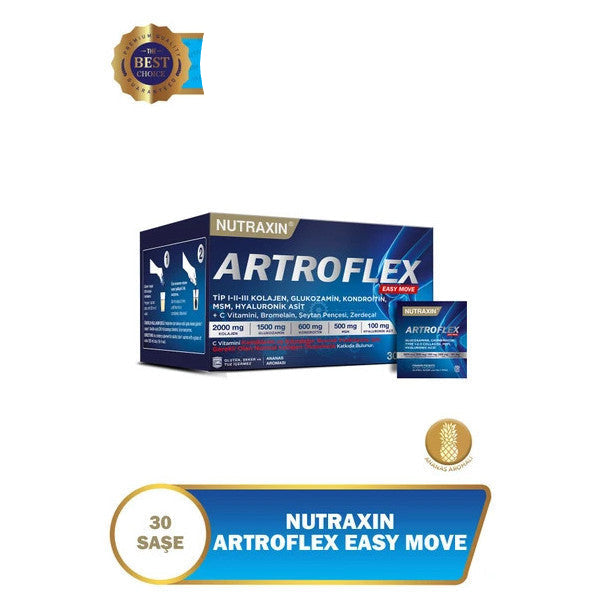 Nutraxin Artroflex Easy Move 30 Sachets - Glucosamine Collagen Bromelain Devil's Claw Okra Flower