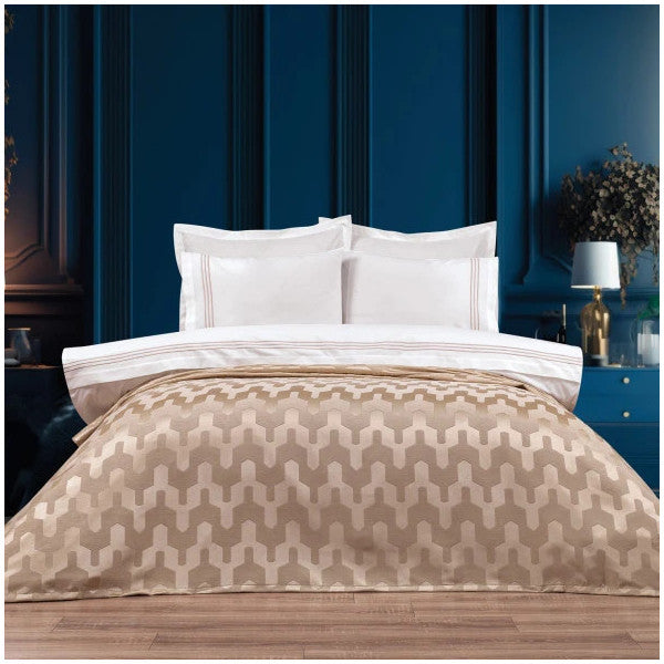Schafer Scala Chenille Double Bedspread Set 7 Pieces - Gold