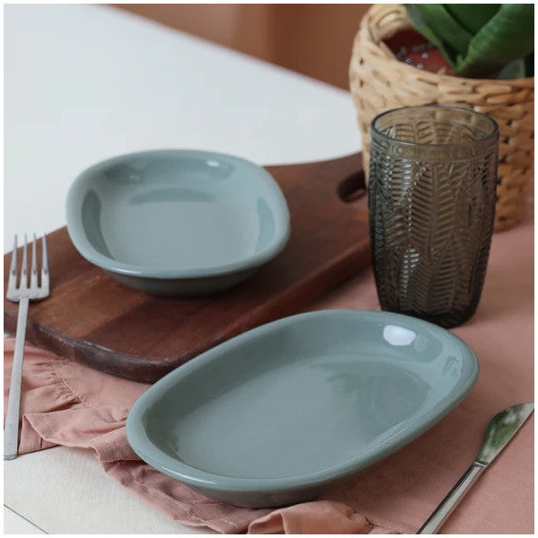 Keramika Green Hittite Boat Plate 22 Cm 2 Pieces 326