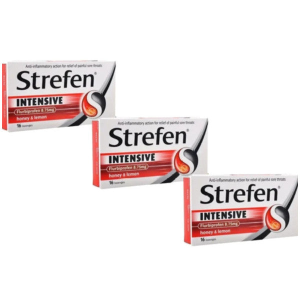 Strefen Honey And Lemon Flavored 16 Pastilles 3 Packs