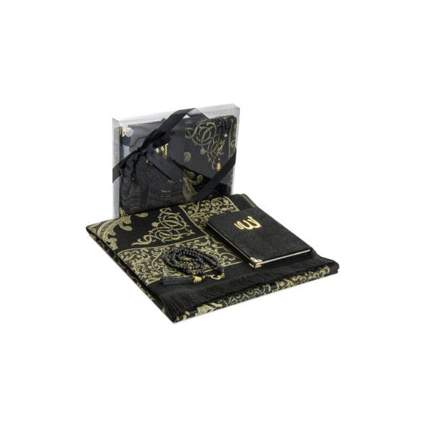 Dowry Prayer Rug Set Luxury Worship Set - Black Color