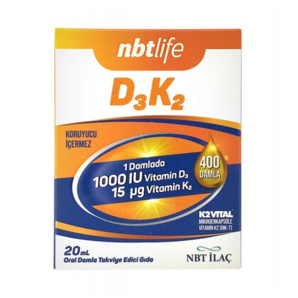 Nbt Life D3K2 1000 Drops 20 Ml