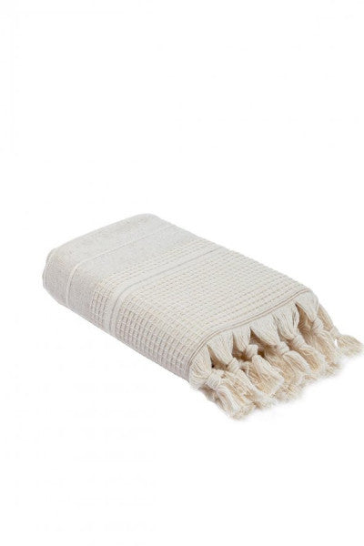 Ecocotton Arden Hand and Face Towel 100% Organic Cotton Blended Hemp Towel Beige 50X80 Cm