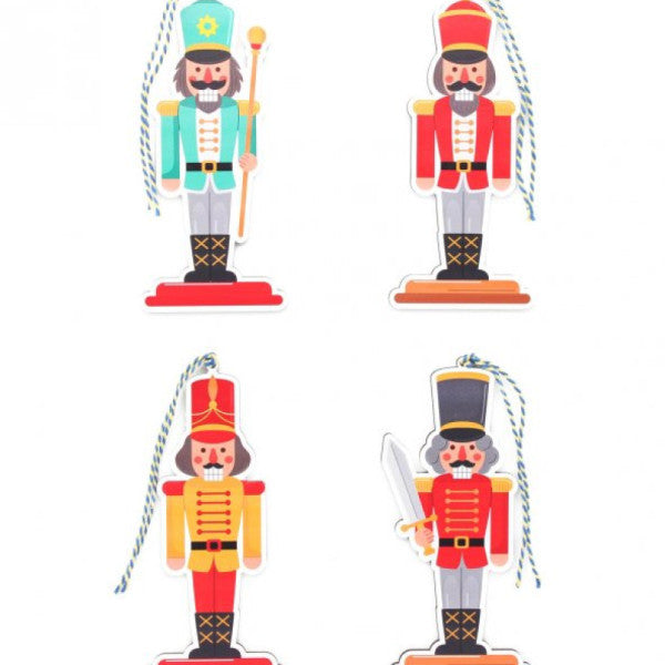 4 Pieces 15Cm Wooden Tin Soldier Christmas Tree Ornament Mod.3