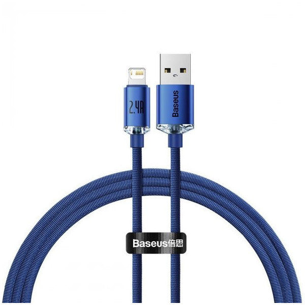 Baseus Cajy000003 Crystal Shine 2.4A 120Cm Lightning Charging Cable Blue