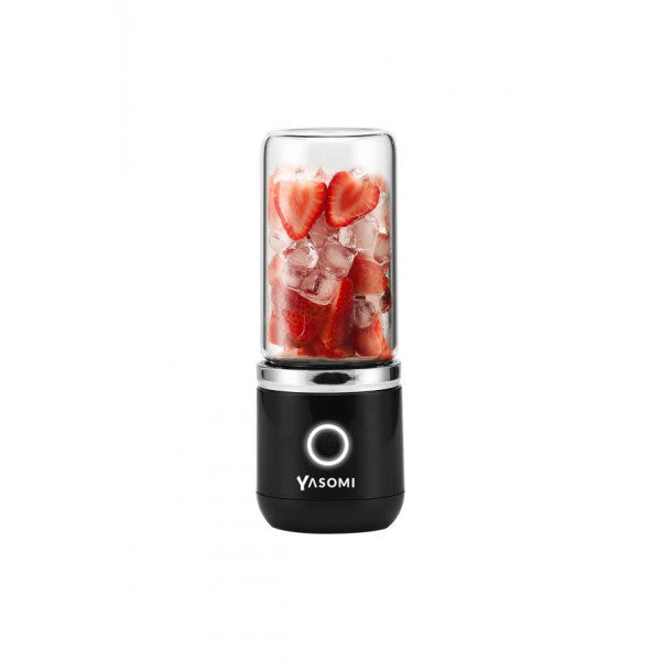 Yasomi Portable Wireless Rechargeable Glass Smoothie Hand Blender Black