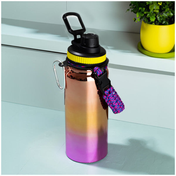 Cooker 1395-1 Stainless Steel Leakproof Double Layered Carrying Strap Tea Coffee Thermos Copper 700 Ml