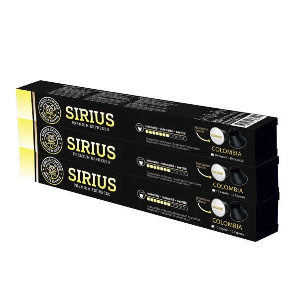 Sirius Nespresso Compatible Single Origin Capsule Coffee 7 Colombia Set Of 3 (30 Capsules)