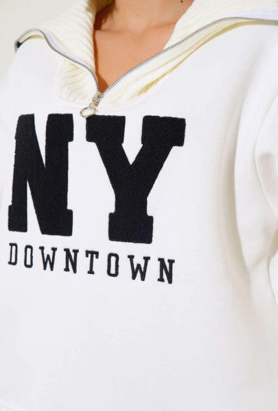 Ny Written Sweatshirt Ecru