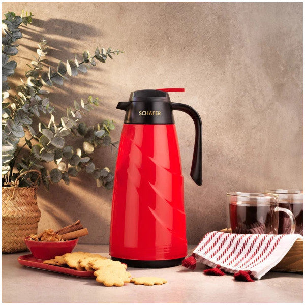 Schafer Kitchenhouse Mimosa Glass Thermos 1.5 L-Red