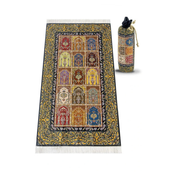 Silk Textured Prayer Rug With Carrying Bag Ipk07