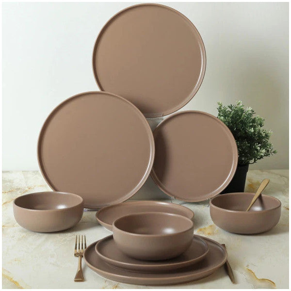 Keramika Nordic Matte Earth Taupe Dinner Set 18 Pieces For 6 Persons 977