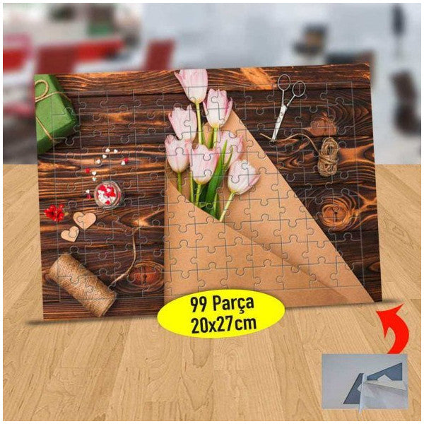 Tulip Bouquet 99 Piece Puzzle Jigsaw Table-23-2148096303