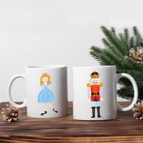 Nutcracker and Alice Christmas Couple Cup 2 Pieces Christmas Gift Mug Cup