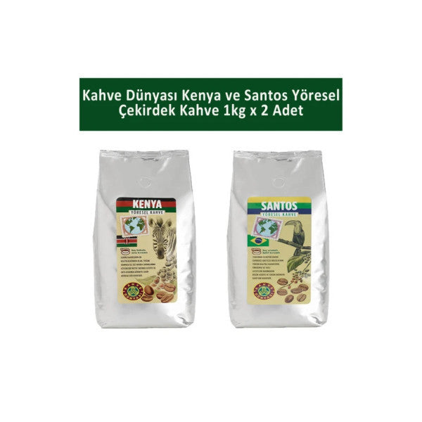 Kahve Dünyası Kenya And Santos Local Coffee Beans 1 Kg X 2 Pieces