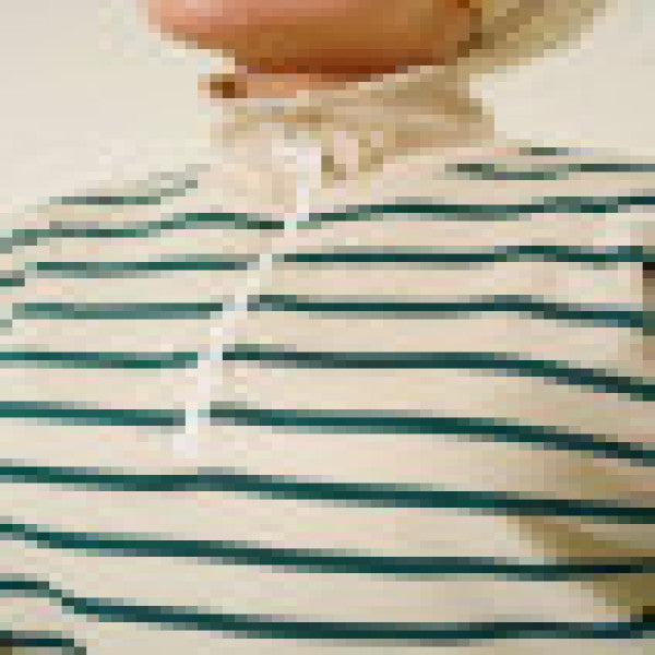 High Collar Striped Tunic Emerald Green