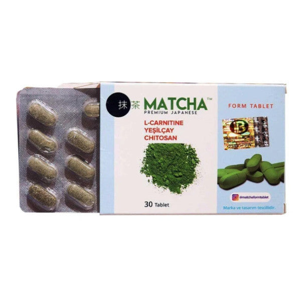 Matcha Premium Japon L-karnitine yeşil çay kitosan 30 tablet