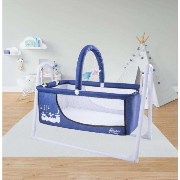 Chubby Baby Candy Basket Crib Mother's Side Portable Crib Navy Blue