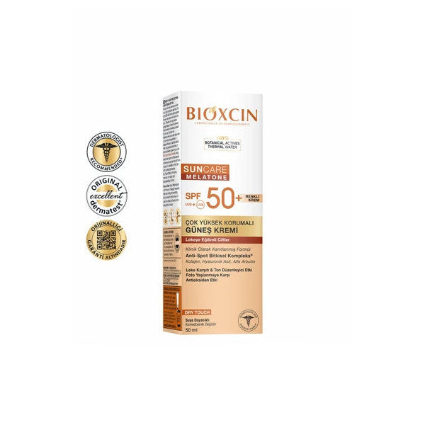 Bioxcin Sun Care Tinted Sunscreen For Blemish-Prone Skin Spf 50 50 Ml Tinted Arbutin, Collagen, Hyaluronic