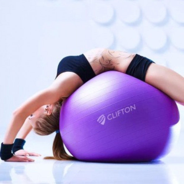 Clifton Pilates Ball Büyük Boyut 65 cm Mor + Pompa Hediyesi