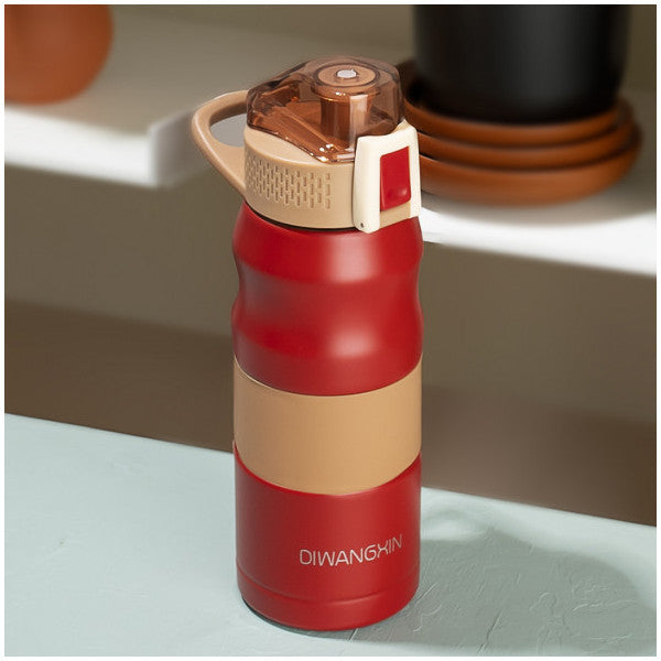 Cooker 1393-3 Stainless Steel Leakproof Double Layer Insulated Tea Coffee Thermos Red 350 Ml