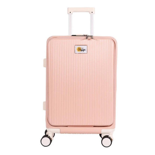 Biggdesign Moods Up Cabin Size Suitcase With Front Compartment, Cup Holder And Usb Port 20" Pink