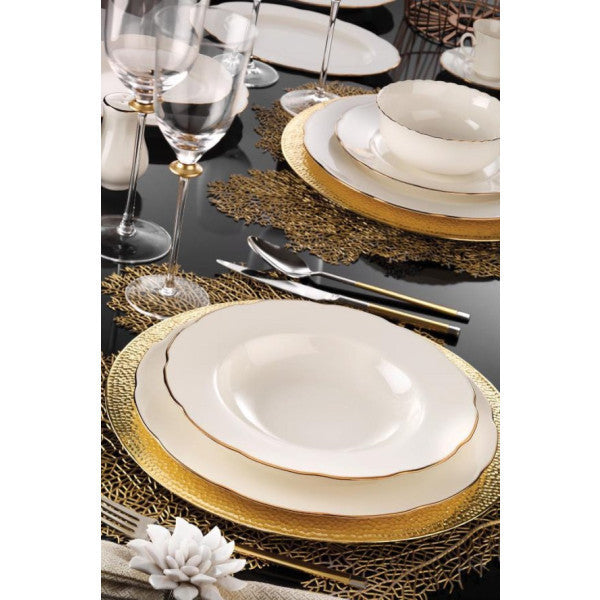 Kutahya Porcelain Bone Olympos 12 Person 54 Piece Dinner Set