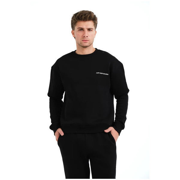 Justever Embroidered Fleece Black Men's Sweatshirt - Volar