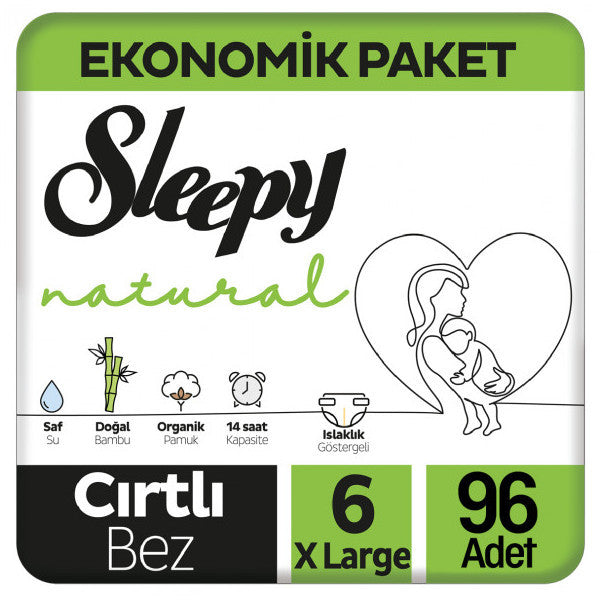 Sleepy Natural Baby Diaper Economical Package 6 Size 32X3 96 Pieces