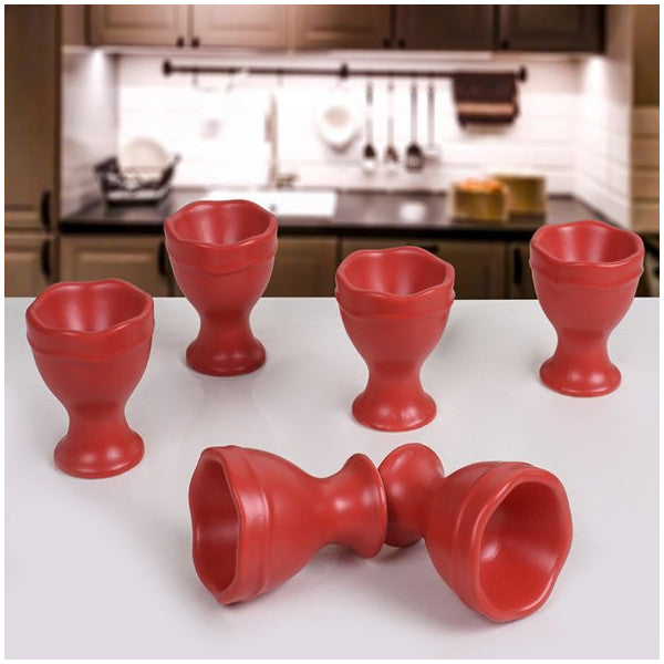 Keramika Matte Red Juliet Egg Cup 7 Cm 6 Pieces