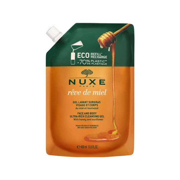 Nuxe Reve De Miel Honey Dream Sensitive Face And Body Wash Gel 400Ml Refill