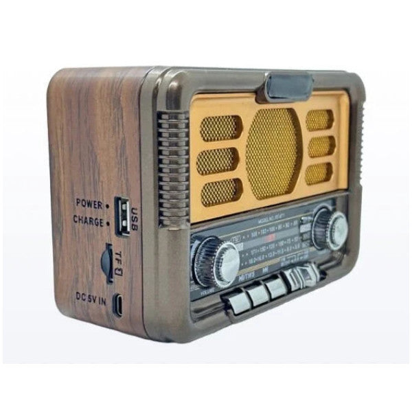 Everton Rt-671 Medium Solar Powered Bluetooth, Nostalgia, Fm/am/sw 3 Band Radio, Usb, Sd, Aux Mp3 Player