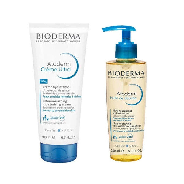 Bioderma Atoderm Cream 200Ml + Shower Oil 200Ml Set