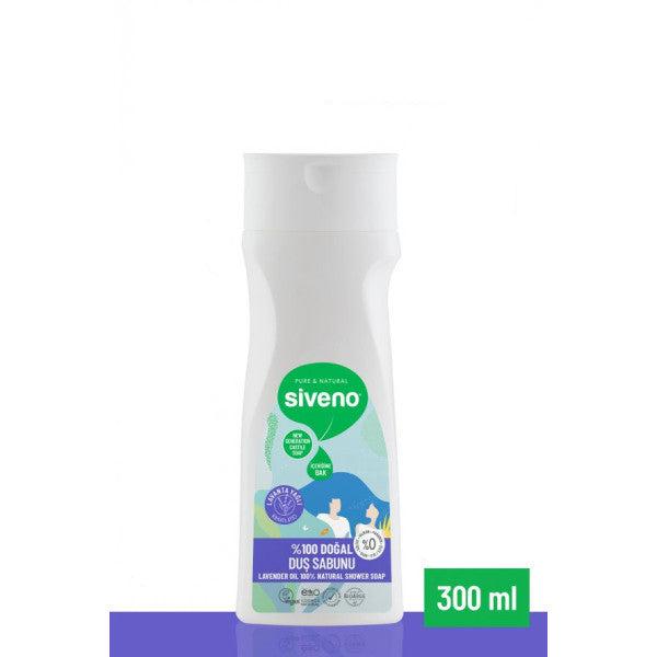 Siveno 100% Natural Shower Soap Lavender Scented Relaxing Shower Gel 6 Valuable Plants Vegan 300 Ml