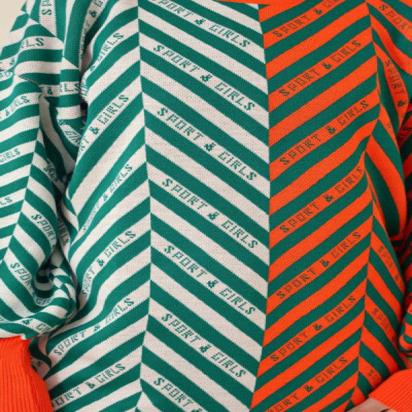 Double Color Knitwear Tunic Orange