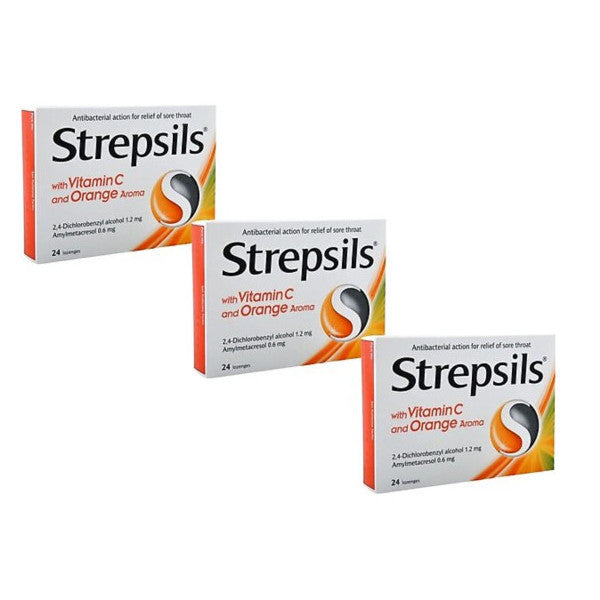 Strepsils Vitamin C & Orange Flavored Pastilles (3 Pieces)