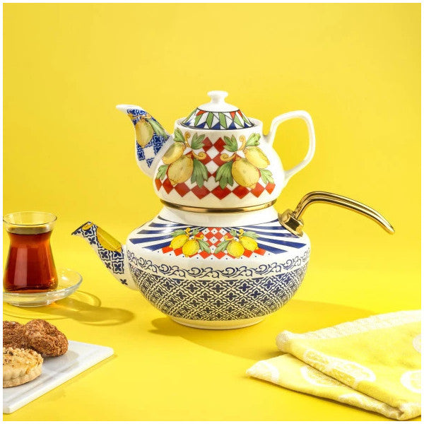 Schafer Sourtie Enamel Teapot Set 3 Pieces-Multicolor