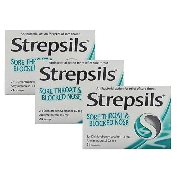 Strepsils Menthol Pastilles 24 Pieces 3 Boxes