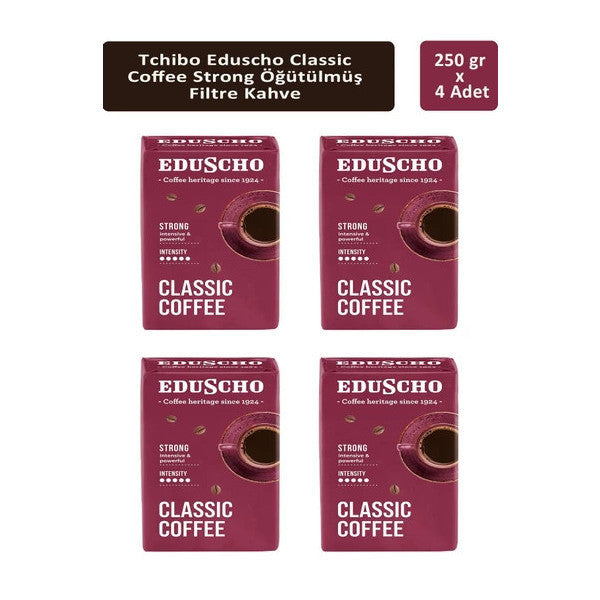 Tchibo Eduscho Classic Coffee Strong Ground Filter Coffee 250 Gr X 4 Pieces