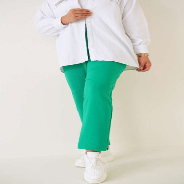 Waist Elastic Plus Size Trousers Green