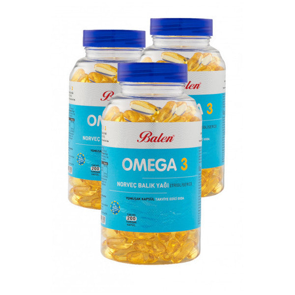 3 Boxes Balen Omega 3 Norwegian Fish Oil (Triglyceride) 1380 X 200 Softgel Omega3