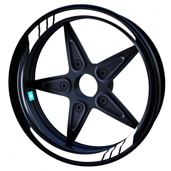 Fluorescent White Moto Gp Inner Rim Strip Sticker Çınar Extreme