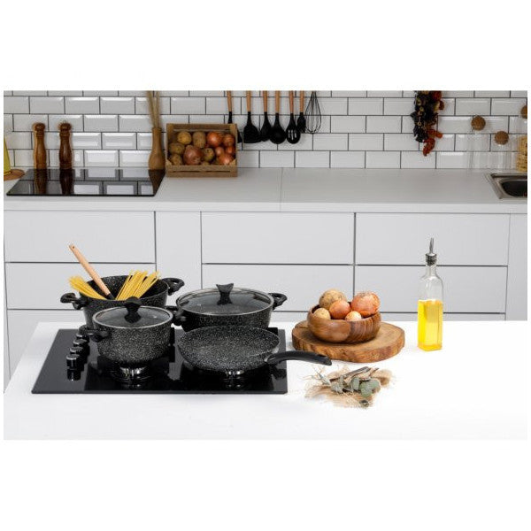 Taç Master Cook 4-Piece 7-Piece Granite Cookware Set Black