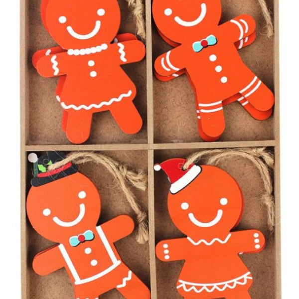 8 Pieces Pancake Man 10*6cm Christmas Ornament