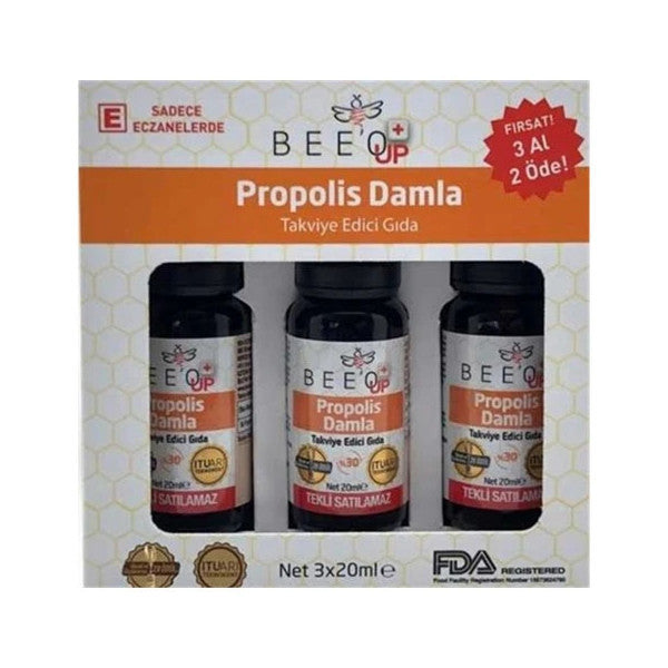 Beeo Up Propolis 30 Damla 3X20 Ml (3 Al 2 Öde)