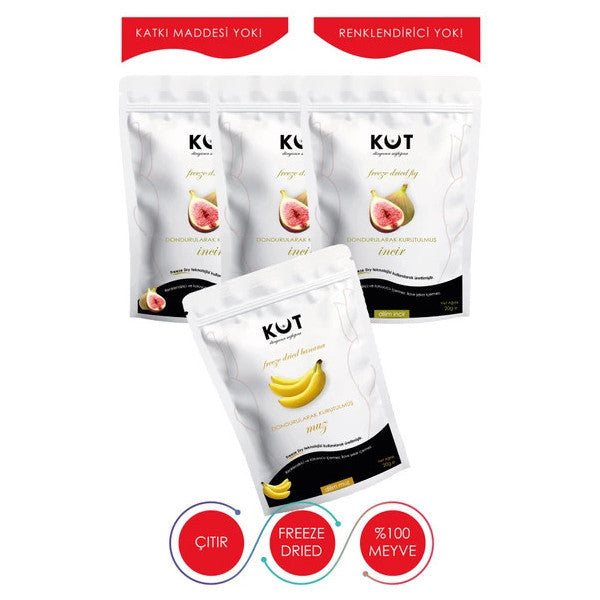 Freeze Dried Figs And Banana - Freeze Dried Sliced figs (3 X 20 G) + Sliced banana (1 X 20 G)