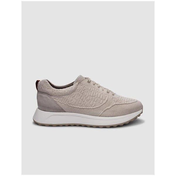 Knitted Beige Lace-Up Men's Sneakers