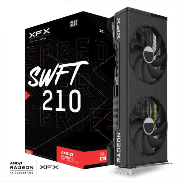 XFX Speedster SWFT 210 AMD Radeon RX 7600 XT Siyah RX-76TSWFTFP 16GB GDDR6 128BIT GRAFİK KARTI
