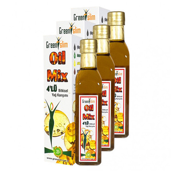 3 Pieces Slim Oil Mix 4-Piece Herbal Oil Mixture 250 Ml Aspir Rosemary Black Cumin Flax Oil Green Slim